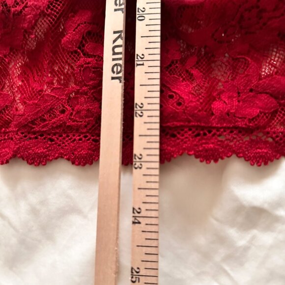 Torrid Womens Lace Blouse High Neck In Rhubarb Red Size 2 (2X) Whimsy - Picture 8 of 11